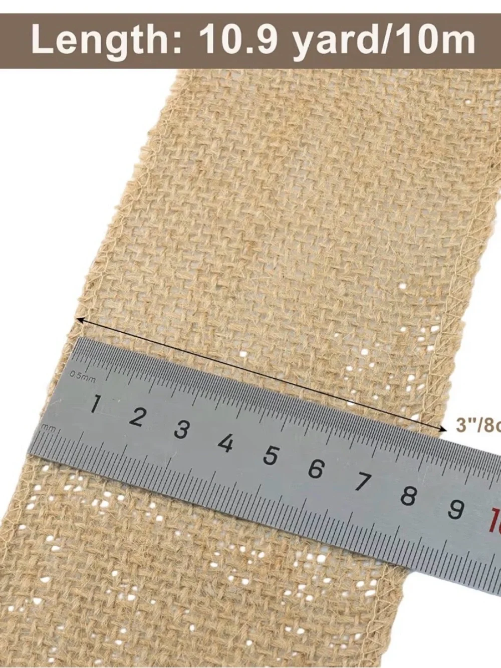 🔥5 FOR $25🔥 10 yds 3 inch wide Natural Burlap Roll Jute Ribbon